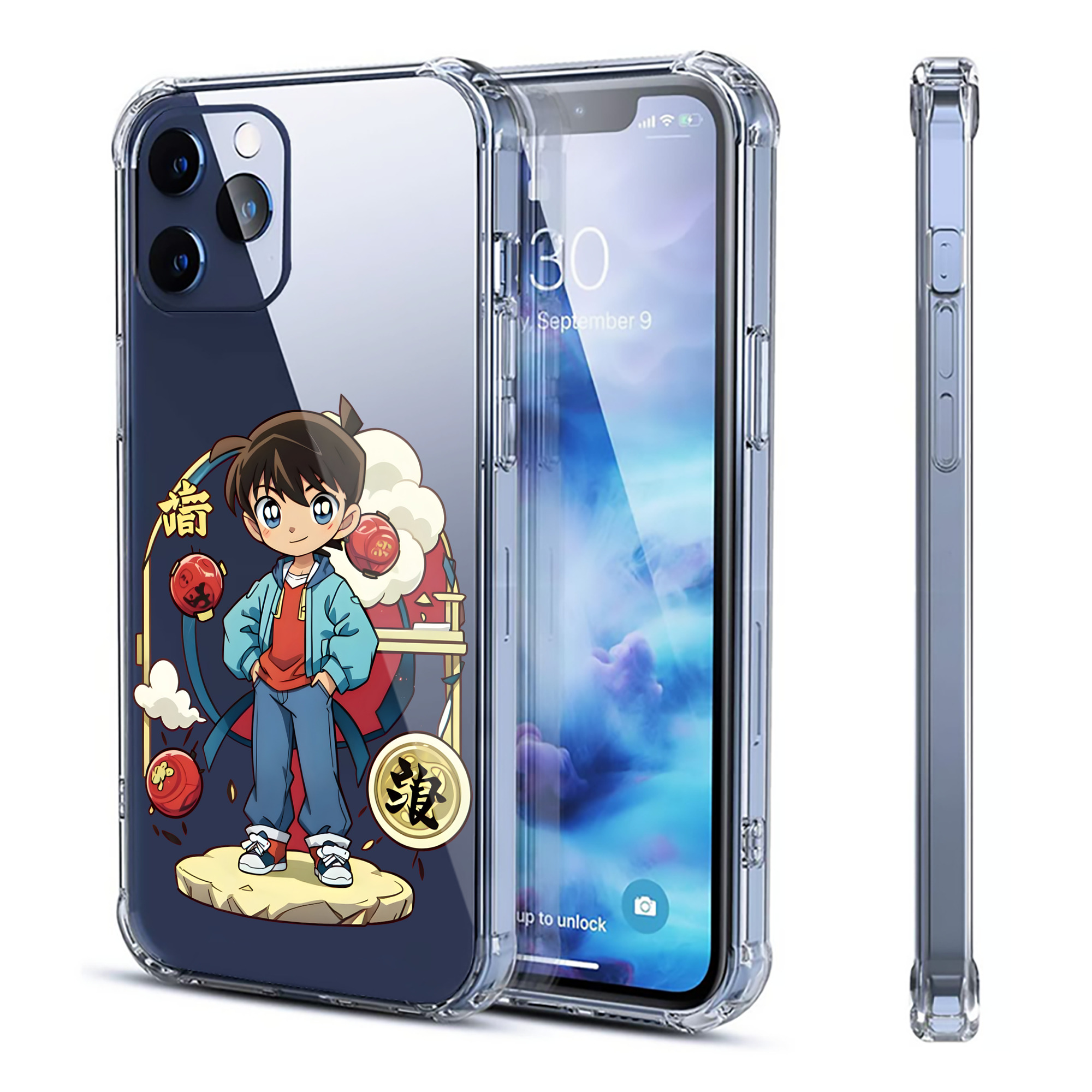（画像用） 名探偵コナン 江戸川 コナン Detective Conan Conan Edogawa 【iPhone 12シリーズ対応】透明スマホケース（クリアソフトケース）
